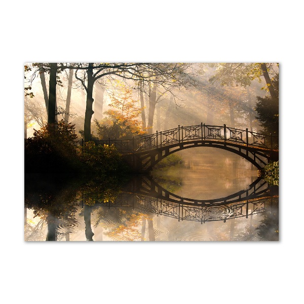 Foto auf Acryl Alte Brücke im Herbst