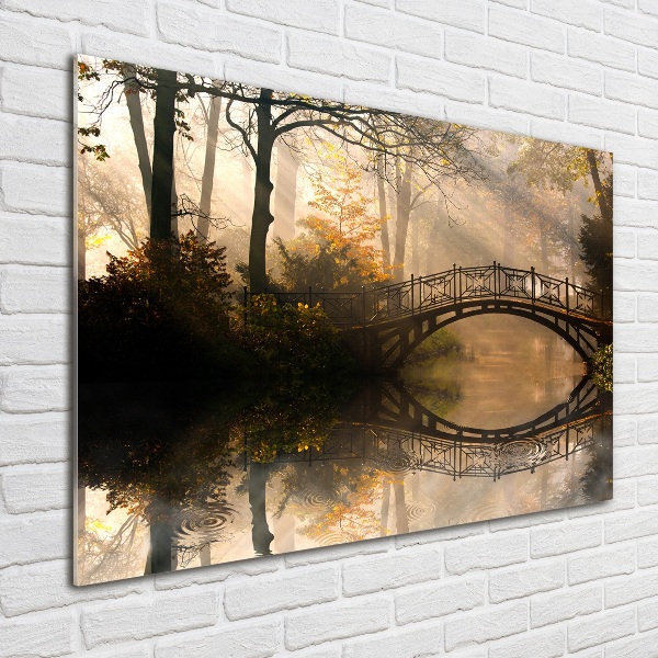 Foto auf Acryl Alte Brücke im Herbst