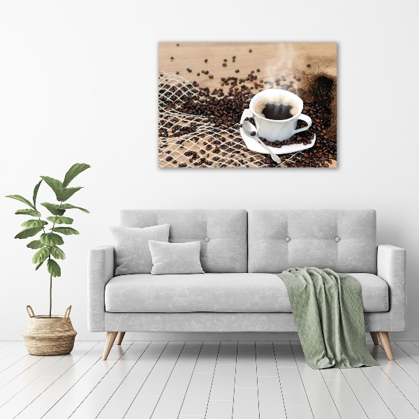 Acrylglas-Druck Kaffee und Kaffeebohnen