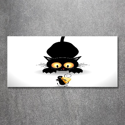 Foto auf Acryl Katz und Maus