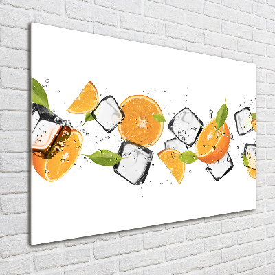 Foto auf Acryl Orangen mit Eis