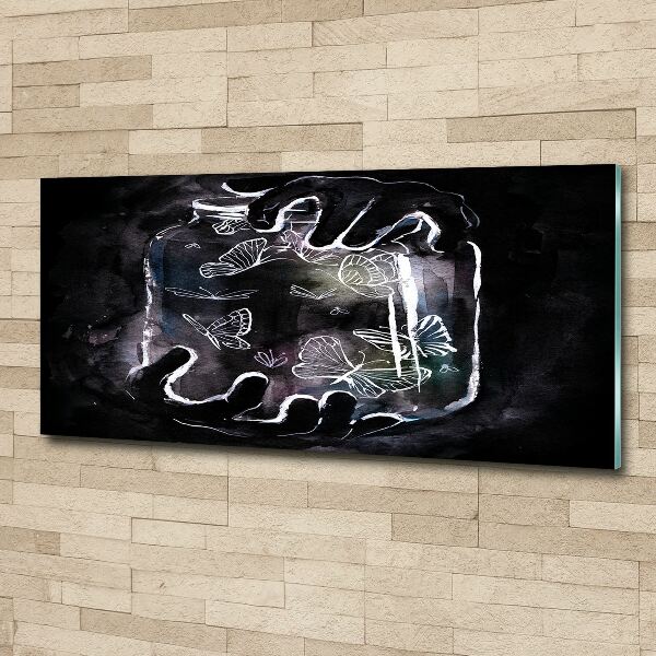 Acrylbild Fotodruck Schmetterlinge im Glas