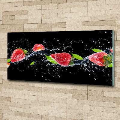 Bild auf Acrylglas Erdbeeren und Wasser