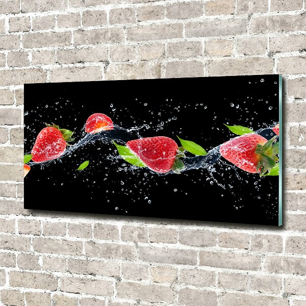 Bild auf Acrylglas Erdbeeren und Wasser