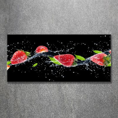 Bild auf Acrylglas Erdbeeren und Wasser