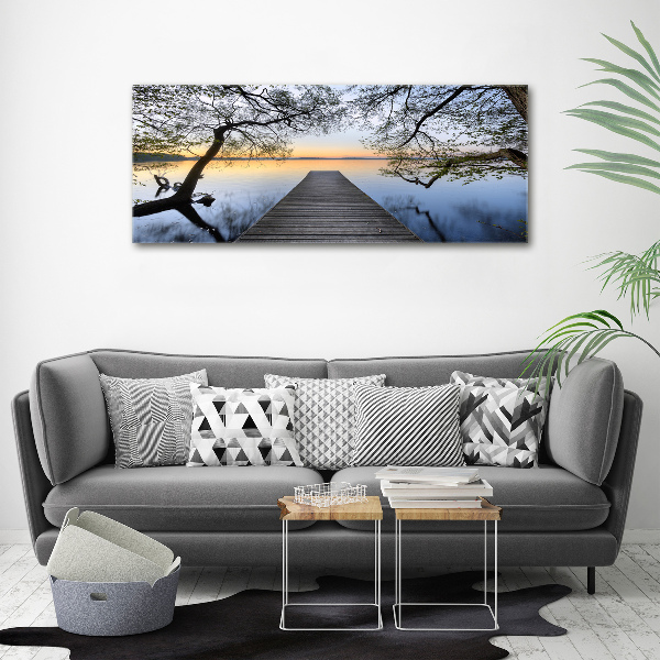 Foto auf Acryl Pier am See