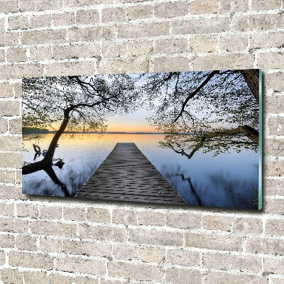 Foto auf Acryl Pier am See