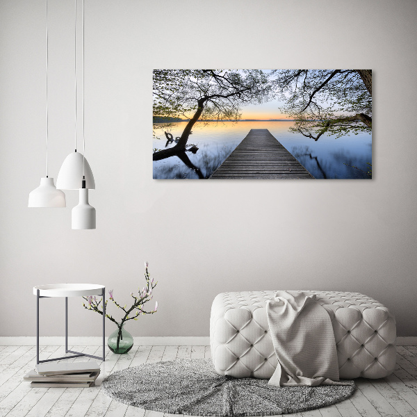 Foto auf Acryl Pier am See