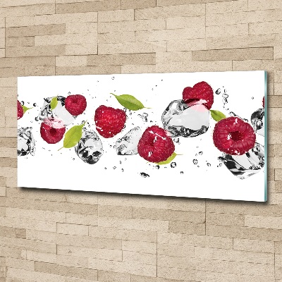 Bild auf Acrylglas Himbeere und Wasser