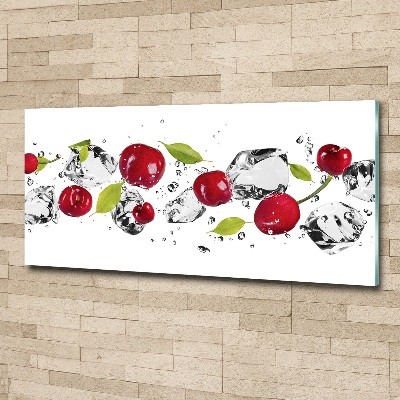 Acrylbild Fotodruck Kirschen und Wasser