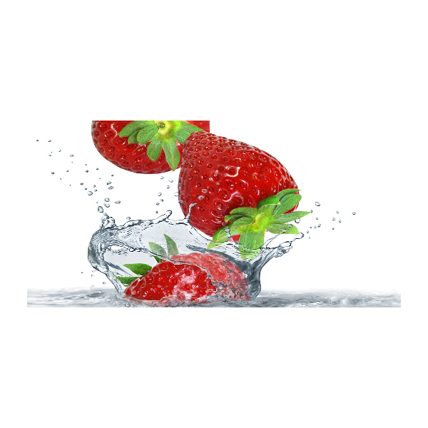Acrylglas-Druck Erdbeeren und Wasser