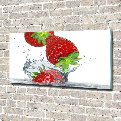 Acrylglas-Druck Erdbeeren und Wasser