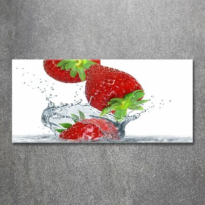 Acrylglas-Druck Erdbeeren und Wasser