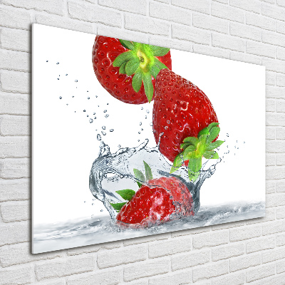 Acrylglas-Druck Erdbeeren und Wasser