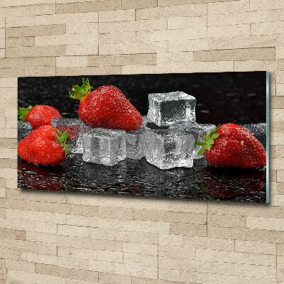 Foto auf Acryl Erdbeeren mit Eis