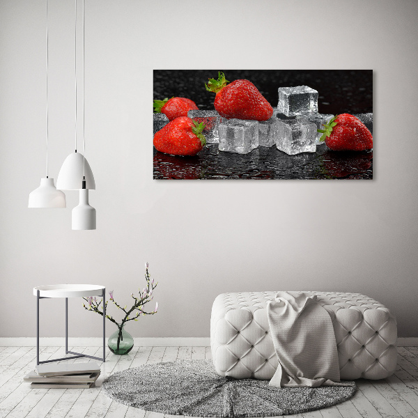 Foto auf Acryl Erdbeeren mit Eis