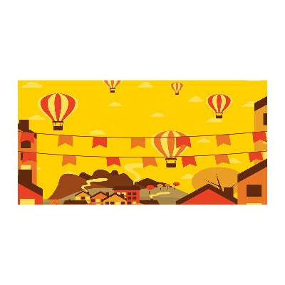 Acrylglas-Druck Ballons über der Stadt