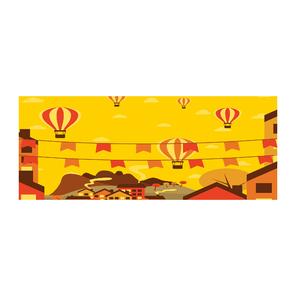 Acrylglas-Druck Ballons über der Stadt