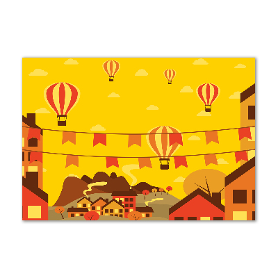 Acrylglas-Druck Ballons über der Stadt