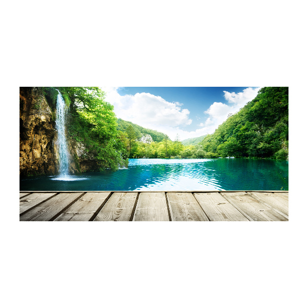 Bild auf Acrylglas Wasserfall im Wald