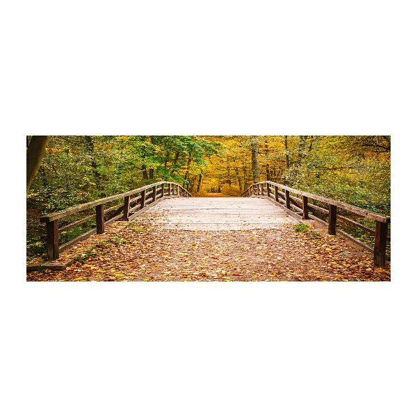 Acrylglas-Druck Brücke im Herbstwald