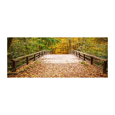 Acrylglas-Druck Brücke im Herbstwald