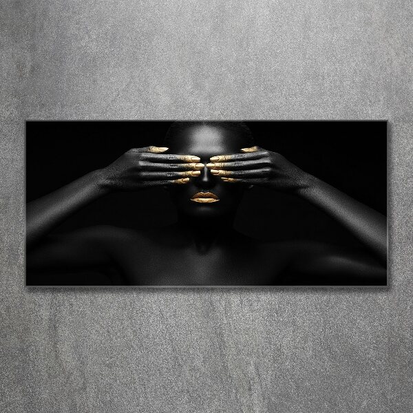 Acrylglas-Druck Frau in Schwarz