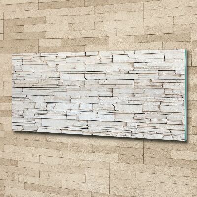 Acrylbild Fotodruck Weiße Steinmauer