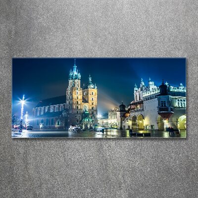 Acrylglas-Druck Krakau bei Nacht