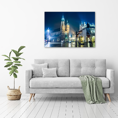 Acrylglas-Druck Krakau bei Nacht