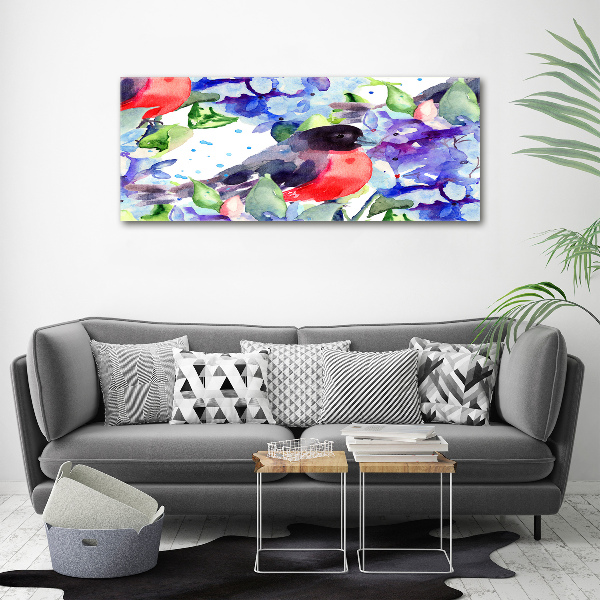 Bild auf Acrylglas Vögel und Blumen
