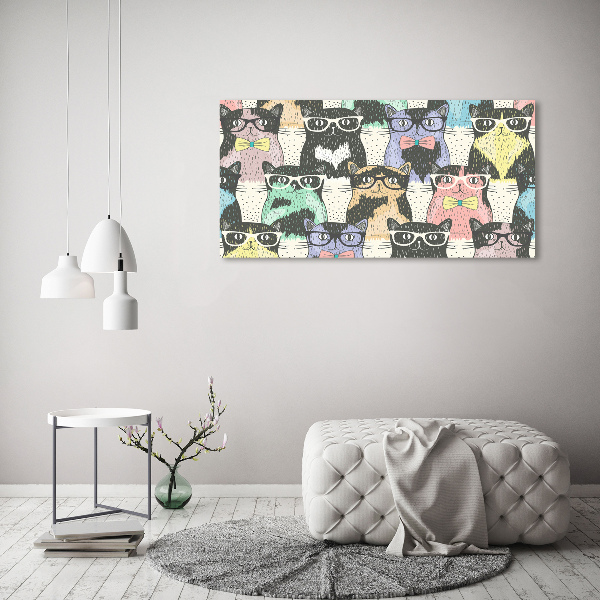 Acrylbild Fotodruck Katzen mit Brille