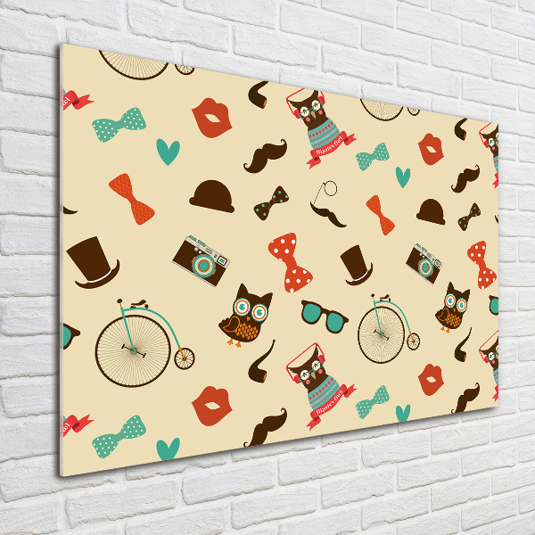 Foto auf Acryl Hipster-Eulen