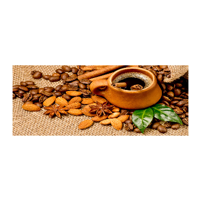 Acrylbild Fotodruck Kaffeebohnen und eine Tasse