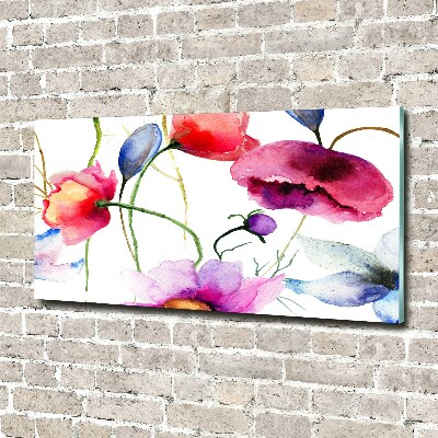 Acrylbild Fotodruck Mohnblumen
