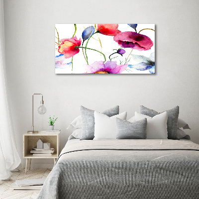 Acrylbild Fotodruck Mohnblumen