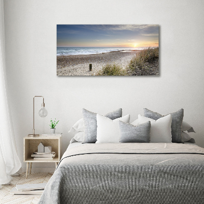 Acrylglas-Druck Sonnenuntergang und Dünen