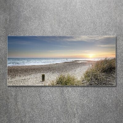 Acrylglas-Druck Sonnenuntergang und Dünen