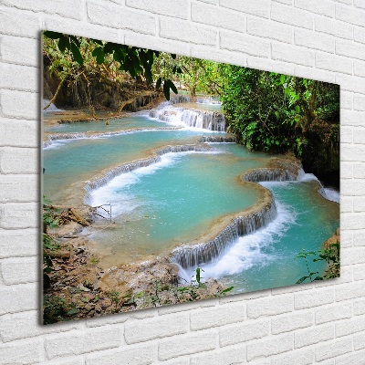 Bild auf Acrylglas Wasserfall im Wald