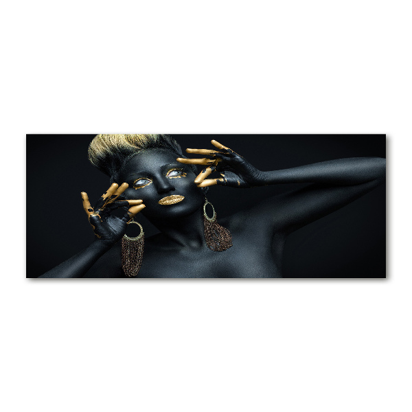 Foto auf Acryl Frau in Schwarz