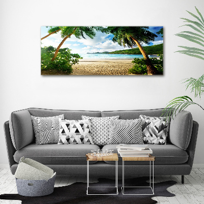 Acrylbild Fotodruck Palmen am Strand