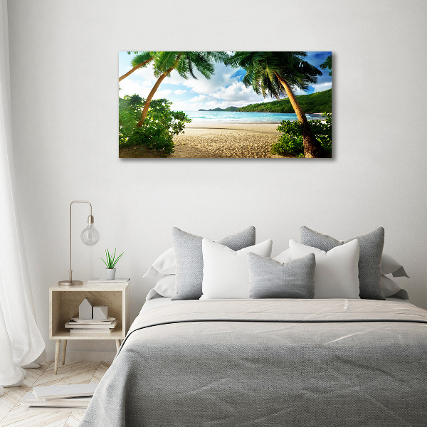 Acrylbild Fotodruck Palmen am Strand