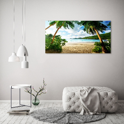 Acrylbild Fotodruck Palmen am Strand