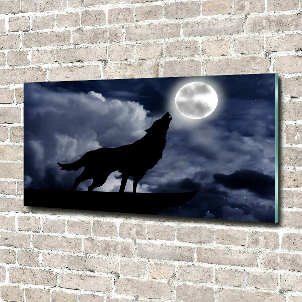 Acrylbild Fotodruck Der heulende Wolf des Vollmonds