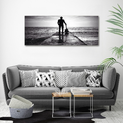 Acrylbild Fotodruck Gitarrist auf dem Pier