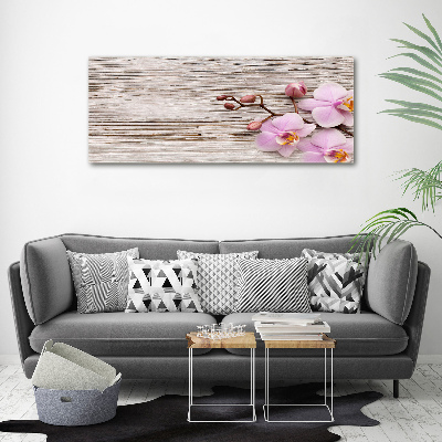 Foto auf Acryl Orchidee auf Holz