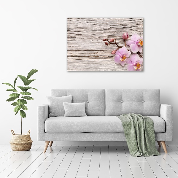 Foto auf Acryl Orchidee auf Holz