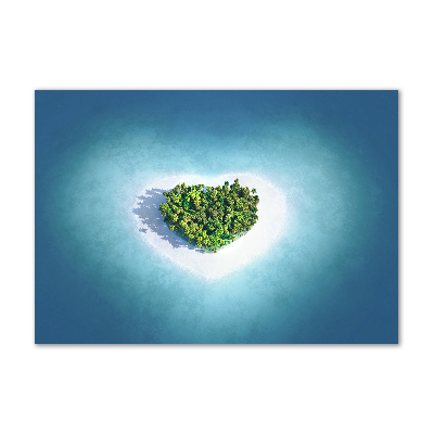 Foto auf Acryl Herzförmige Insel