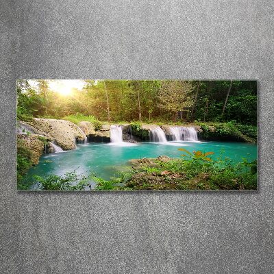 Acrylbild Fotodruck Wasserfall im Wald