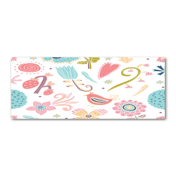 Bild auf Acrylglas Blumen und Vögel